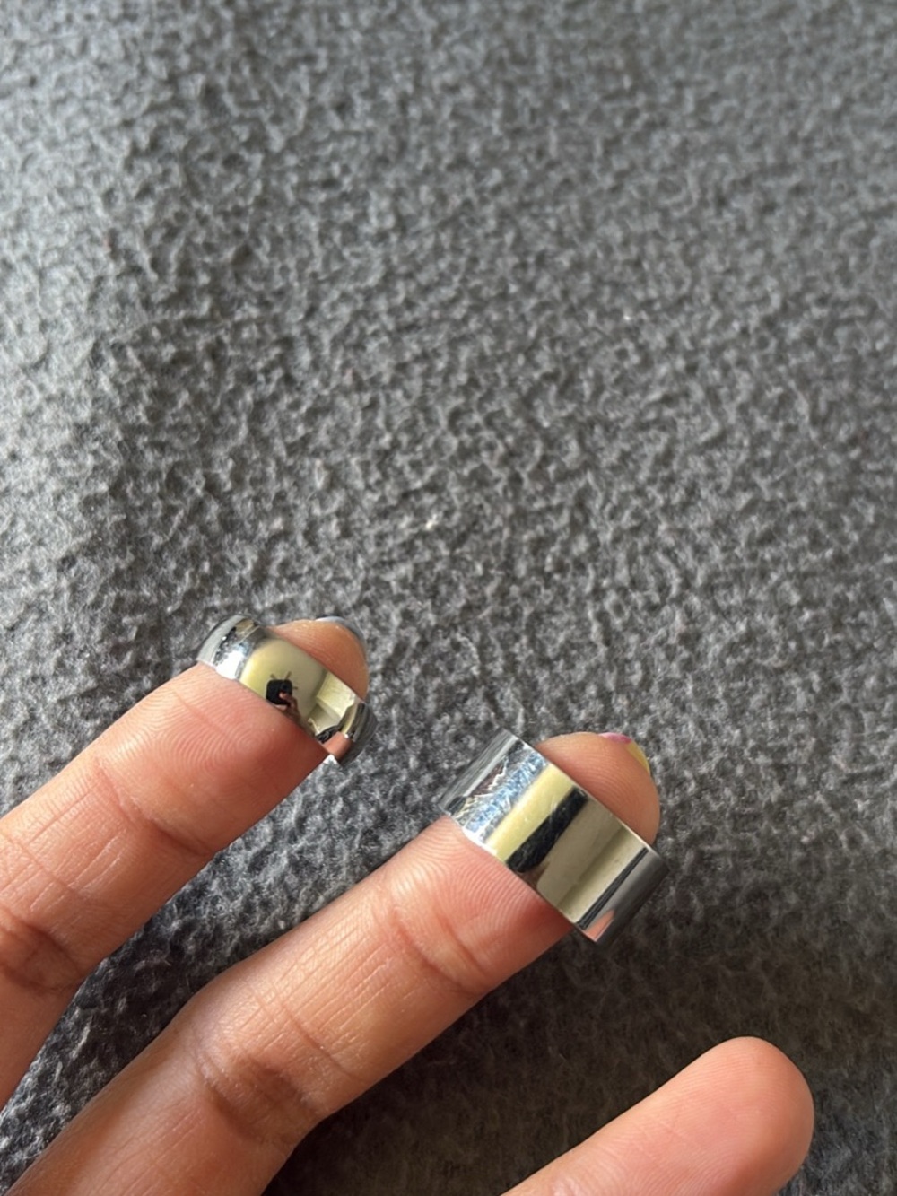 Chunky Silver Dome Midi Rings - Set of 2